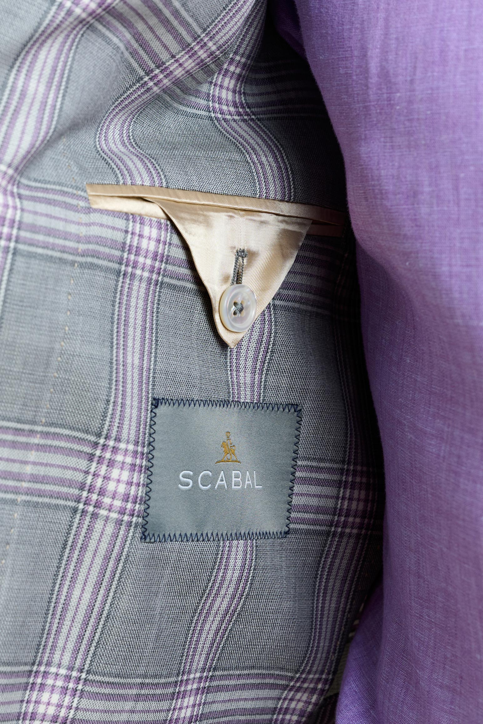 Light Grey & Lila Check Soho Jacket Mosaic - Image 7