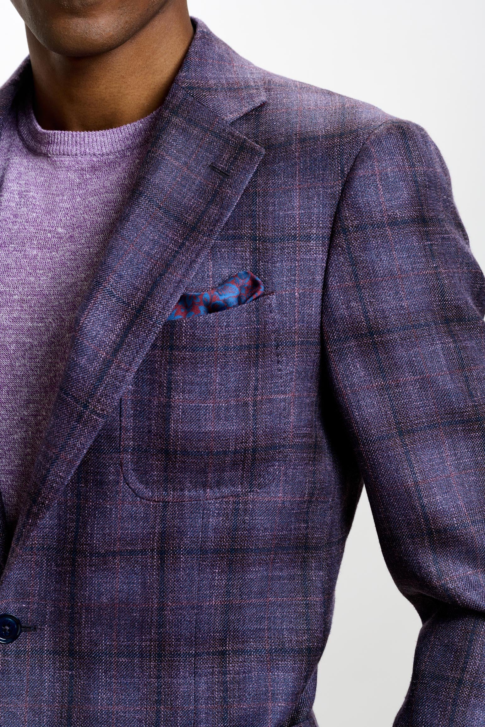 Dark Aubergine Check Soho Jacket Taormina - Image 3