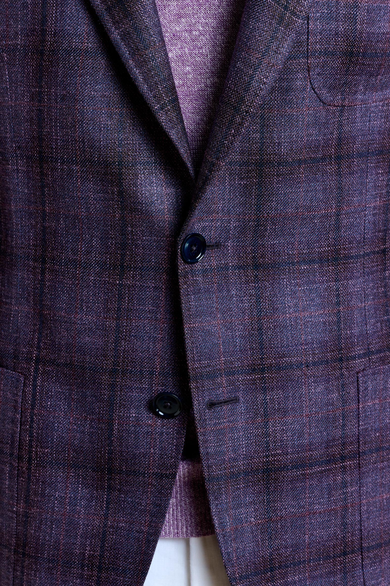 Dark Aubergine Check Soho Jacket Taormina - Image 4
