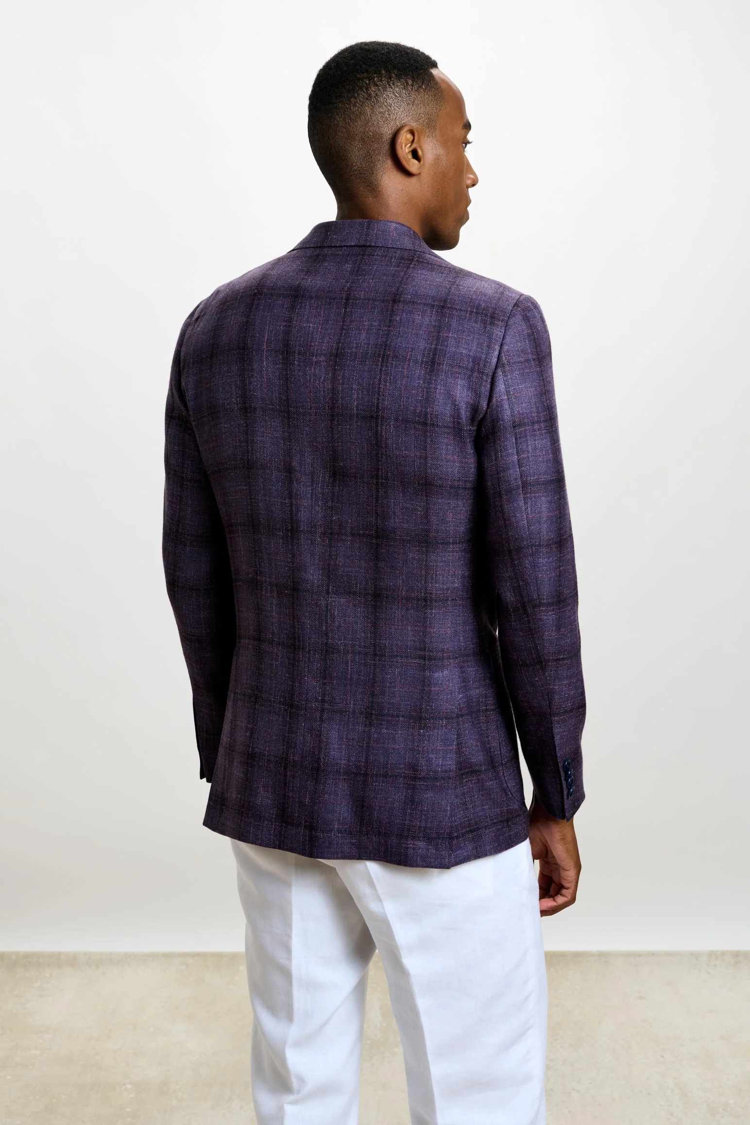 Dark Aubergine Check Soho Jacket Taormina - Image 8
