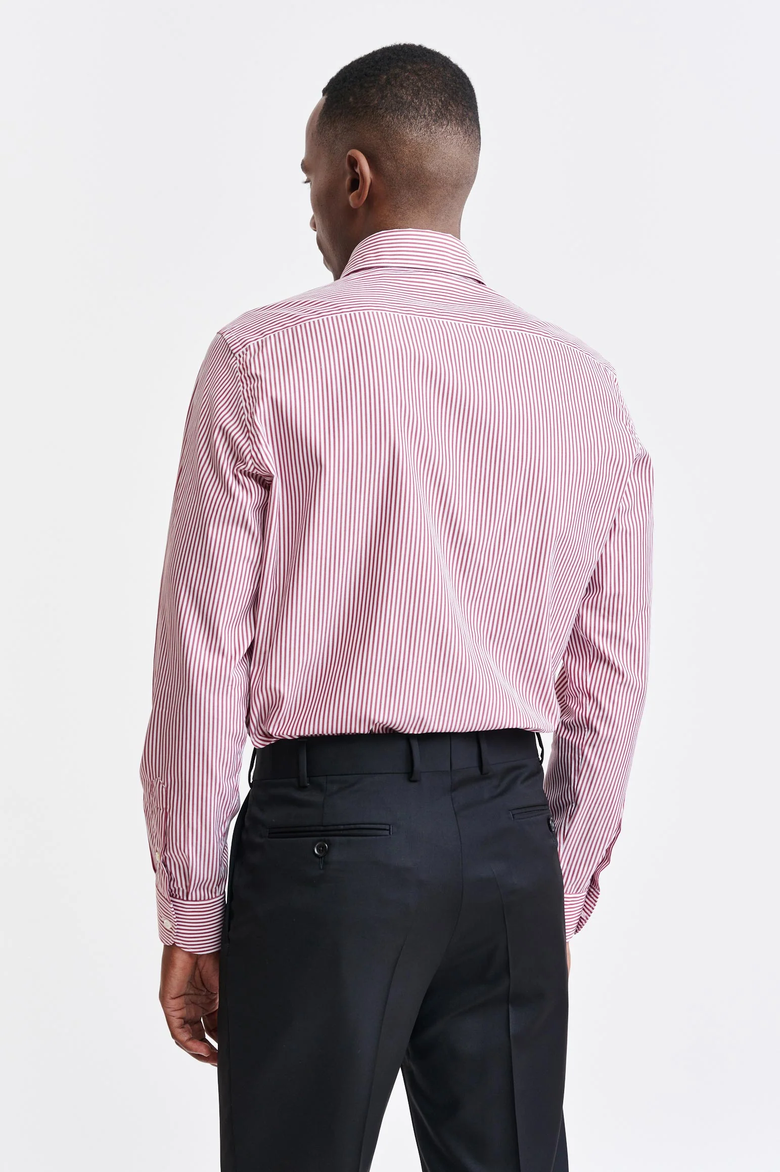 White-Red Stripes Cotton Poplin Formal Shirt - Image 5