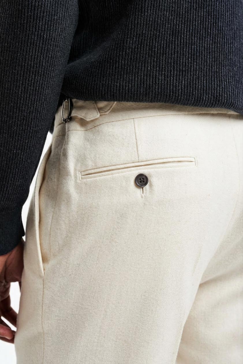 White Signature Trousers Cashmere Cotton - Image 4